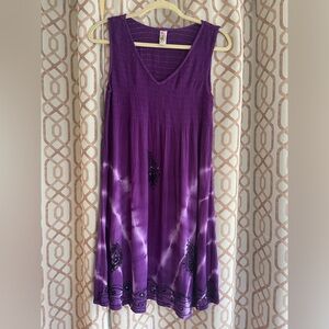 India Boutique Purple V-Neck Sleeveless Sundress